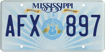 MS license plate AFX897