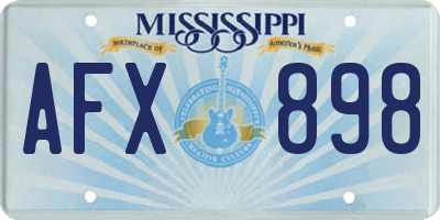 MS license plate AFX898