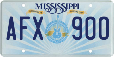 MS license plate AFX900