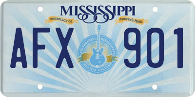 MS license plate AFX901