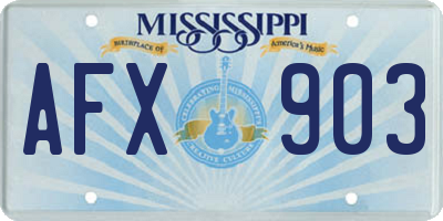 MS license plate AFX903