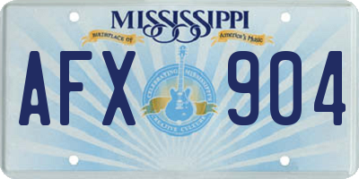 MS license plate AFX904
