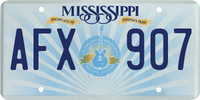 MS license plate AFX907