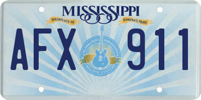MS license plate AFX911