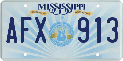 MS license plate AFX913