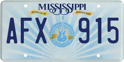 MS license plate AFX915