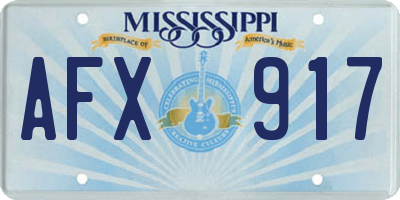 MS license plate AFX917