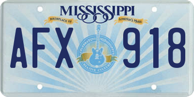 MS license plate AFX918