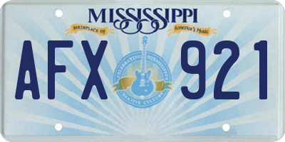 MS license plate AFX921