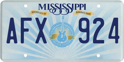 MS license plate AFX924