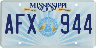 MS license plate AFX944