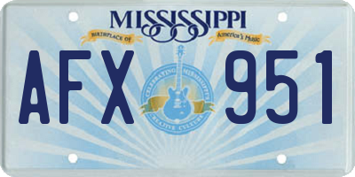 MS license plate AFX951