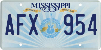 MS license plate AFX954