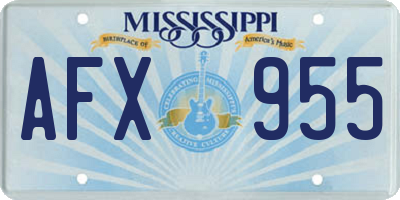 MS license plate AFX955