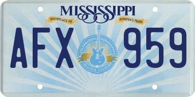 MS license plate AFX959