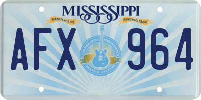 MS license plate AFX964