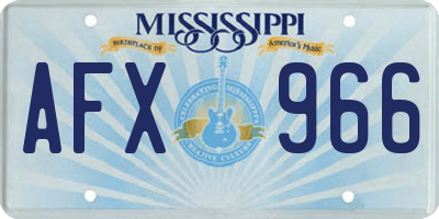 MS license plate AFX966