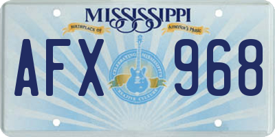 MS license plate AFX968