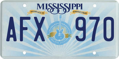 MS license plate AFX970