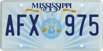 MS license plate AFX975