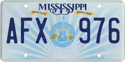 MS license plate AFX976