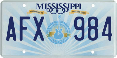 MS license plate AFX984