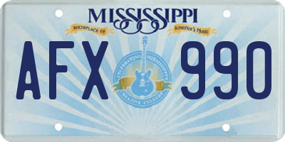 MS license plate AFX990