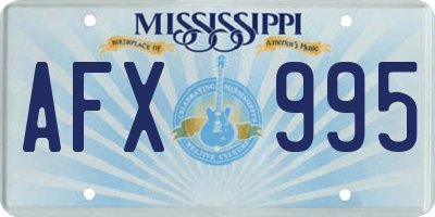 MS license plate AFX995