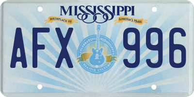 MS license plate AFX996