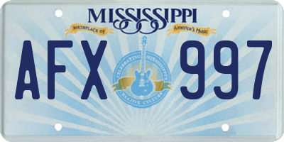 MS license plate AFX997