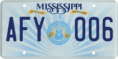 MS license plate AFY006
