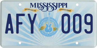 MS license plate AFY009