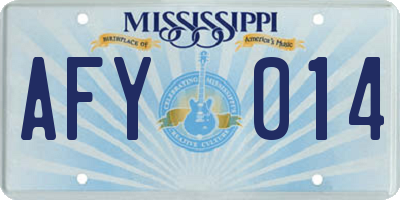 MS license plate AFY014