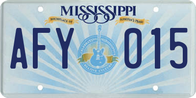 MS license plate AFY015