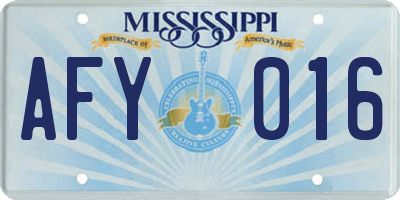 MS license plate AFY016