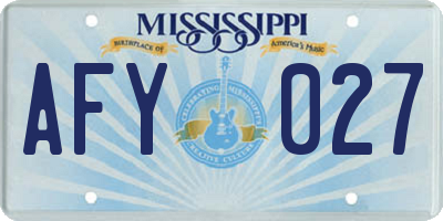 MS license plate AFY027