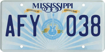 MS license plate AFY038