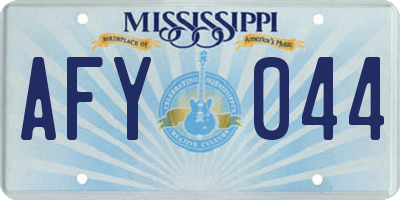 MS license plate AFY044