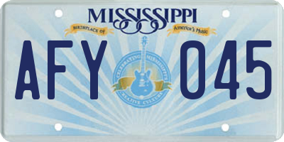 MS license plate AFY045