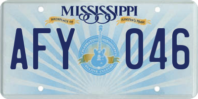 MS license plate AFY046