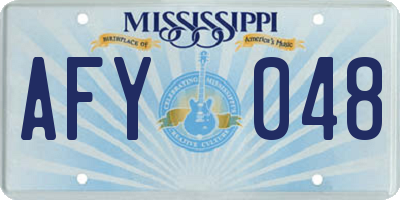 MS license plate AFY048