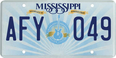 MS license plate AFY049