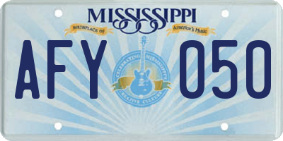 MS license plate AFY050