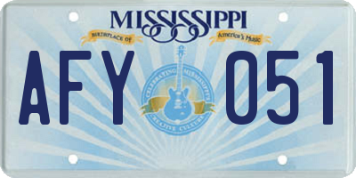 MS license plate AFY051