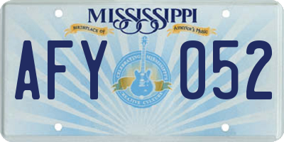 MS license plate AFY052