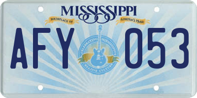 MS license plate AFY053