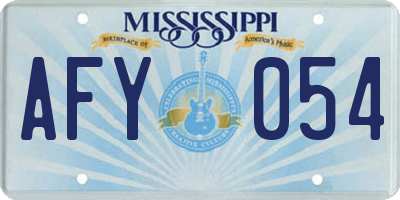MS license plate AFY054