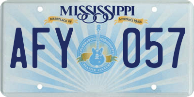 MS license plate AFY057