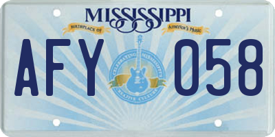MS license plate AFY058