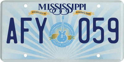 MS license plate AFY059